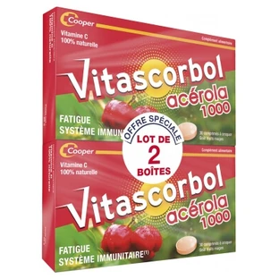 Vitascorbol Acerola 1000, Pack of 2 x 30 Chewable Tablets