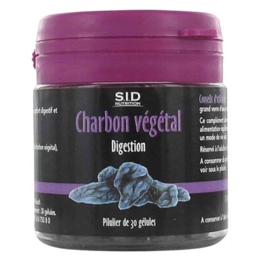 S.I.D Nutrition Spijsvertering Plantaardige houtskool 30 capsules