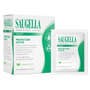 Saugella Expert Protection Active Șervețele intime de curățare, 10 șervețele individuale