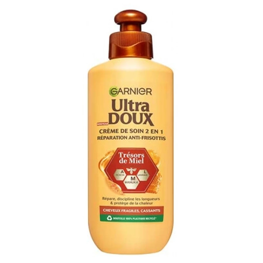 Garnier Ultra Doux Crème de Soin 2en1 Trésor de Miel Réparation Anti-Frisottis 200 ml