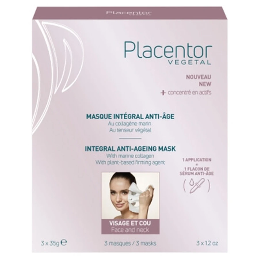 Mascarilla antienvejecimiento Placentor Végétal para todo el rostro, 3 x 35 g