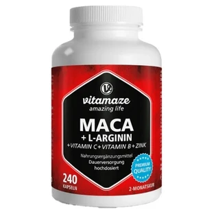 Vitamaze Maca + L-Arginin + Vitamine + Zink 240 Kapseln
