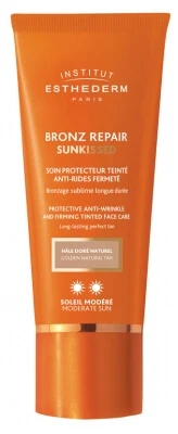 Institut Esthederm Bronz Repair Getinte, beschermende, antirimpel- en verstevigende zonnebrandcrème voor matige blootstelling aan de zon 50 ml