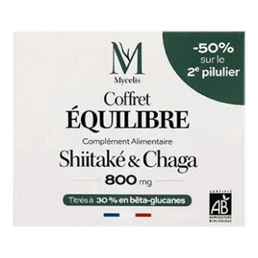 Phytalessence Organic Shiitake Balance Set: 60 Capsules + Organic Chaga: 60 Capsules