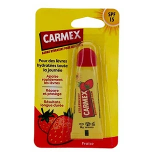 Carmex – nawilżający balsam do ust o zapachu truskawkowym, SPF 15, tubka 10 g
