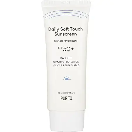 Gezichtscrème Daily Soft Touch SPF 50+ Zonbescherming, 60 ml, Purito