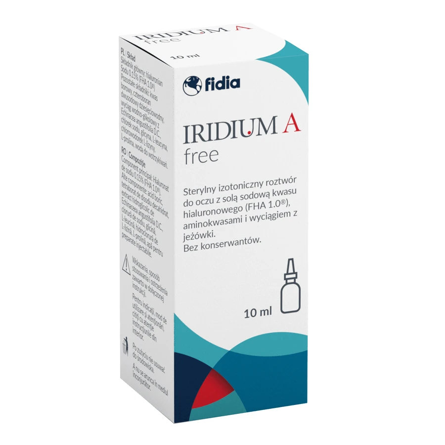 Iridium A Free, moisturizing eye drops, solution, 4x10 ml