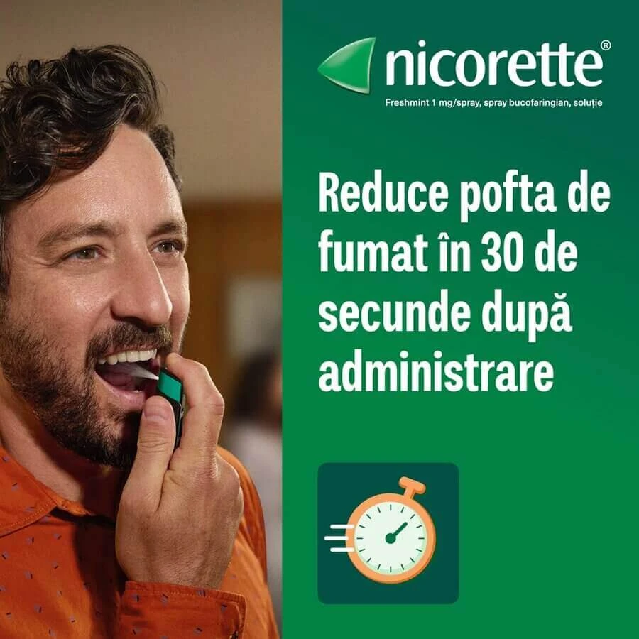 Nicorette Freshmint 3x Spray, 1 mg, 39,6 ml, McNeil 