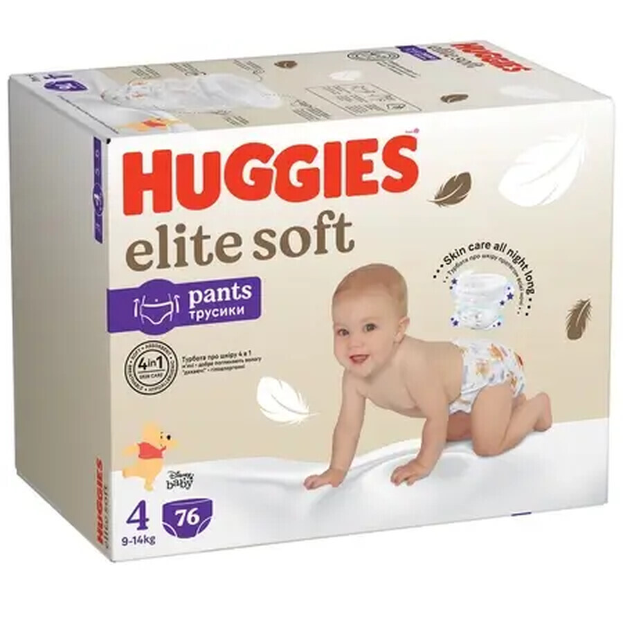 Luierbroekjes Elite Soft, Nr. 4, 9-14 kg, 76 stuks, Huggies