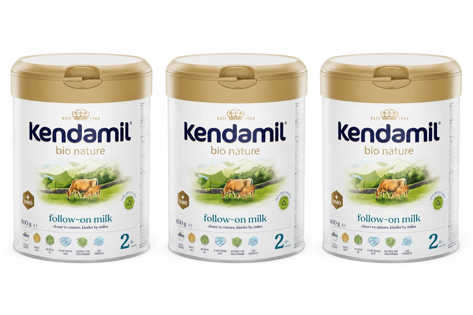 Kendamil Bio Nature 2 HMO+, 3×800 g, vanaf 6 maanden, Kendal Nutricare