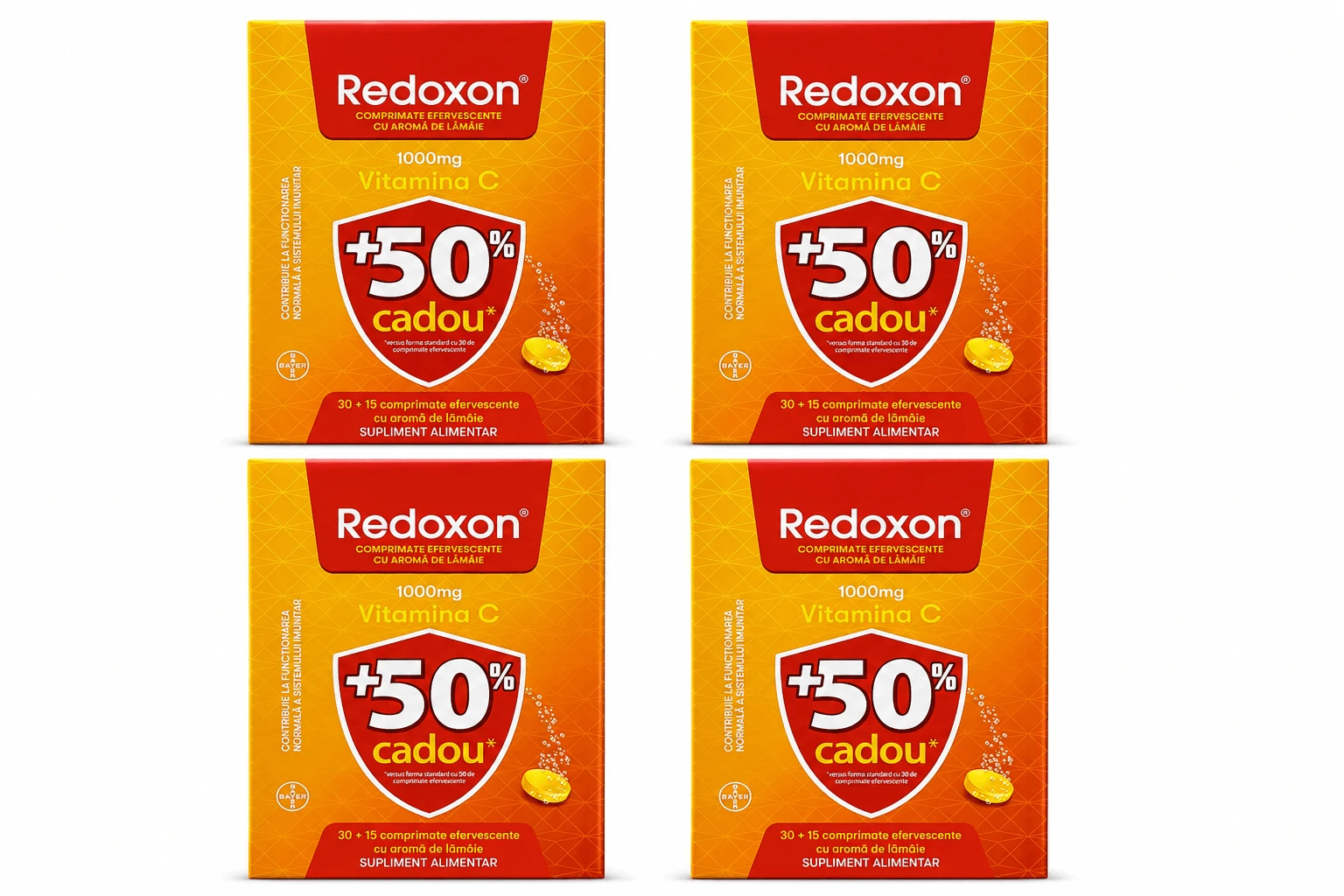 Redoxon met vitamine C, 1000 mg, 4 x 45 bruistabletten, citroensmaak, Bayer