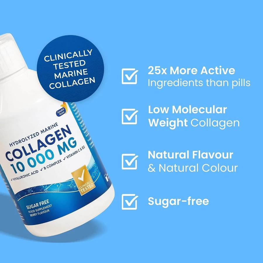 Colagen Marin Hidrolizat 10000mg, 500 ml, Swedish Nutra