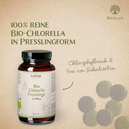 Organic Chlorella Tablets by Erdling, 220 tablets