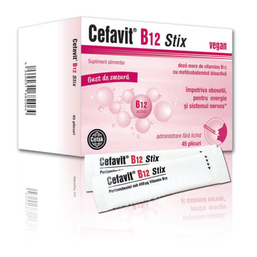 Cefavit B12 stix 45 plicuri, Cefak