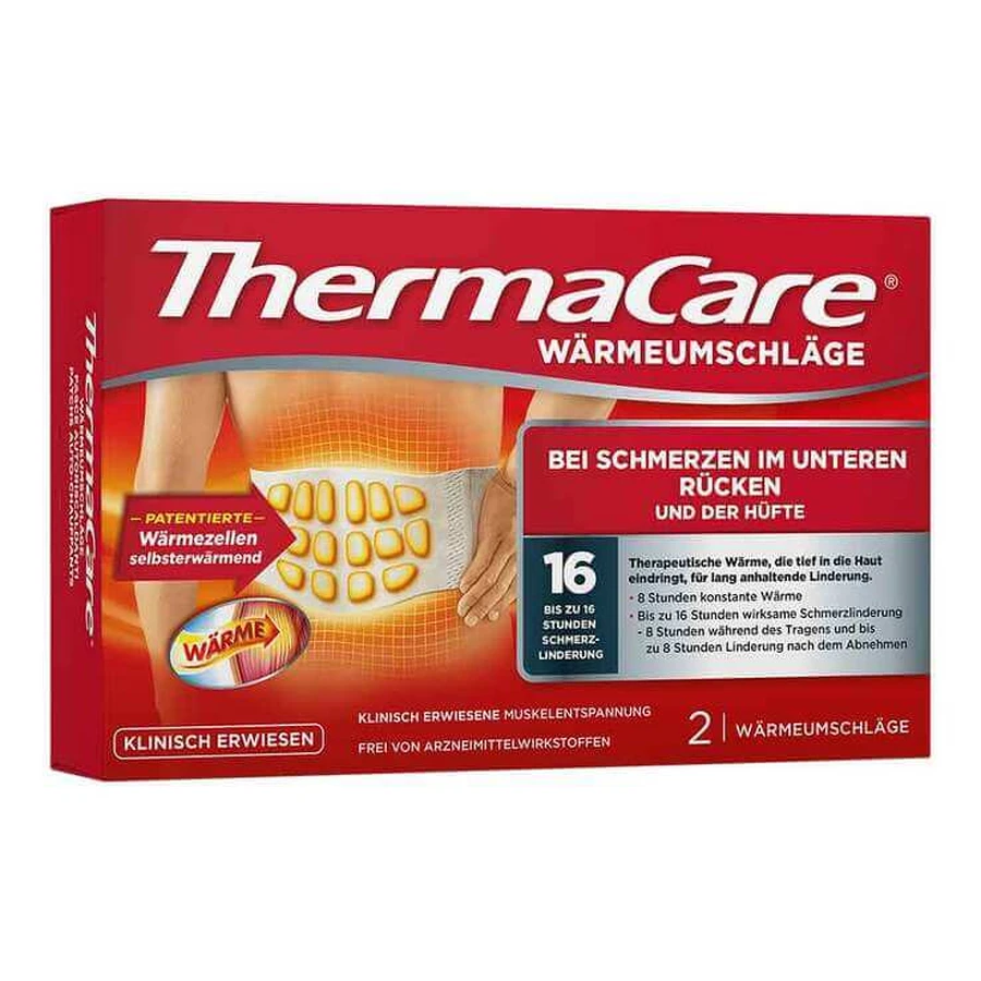 Patchs Thermacare pour le dos, tailles S à XL, pour soulager la douleur, 2 paquets de 6