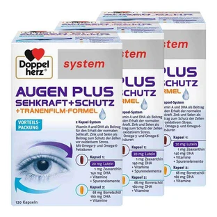 Doppelherz System Eyes Plus Vision + Protection, capsule, 3 confezioni da 120 capsule