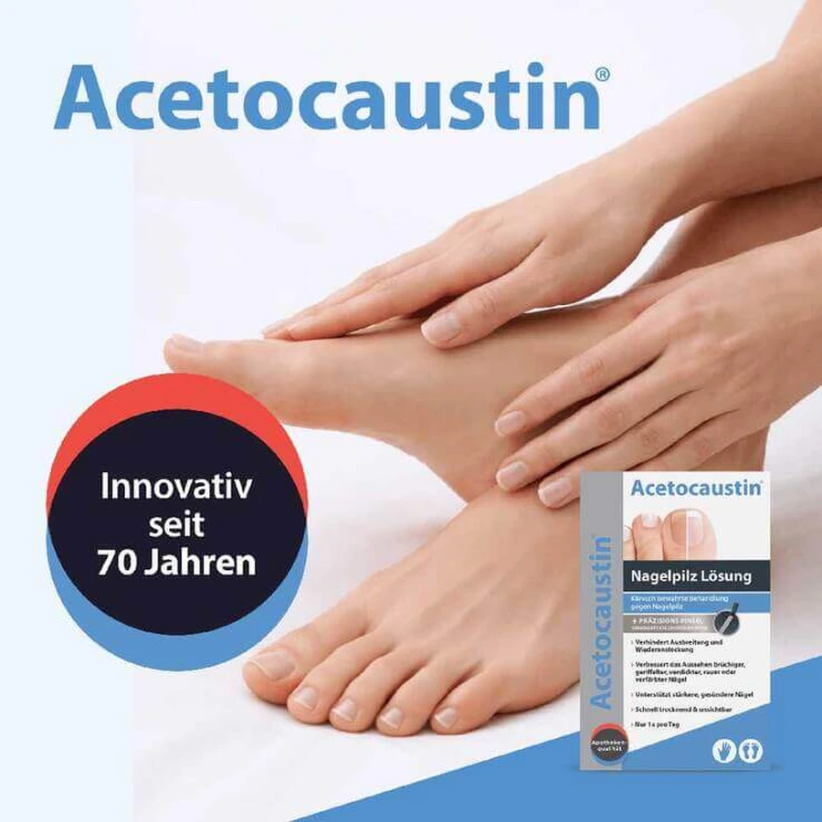 Acetocaustin Nail Fungus Solution for Treating Nail Fungus, 5 ml solution