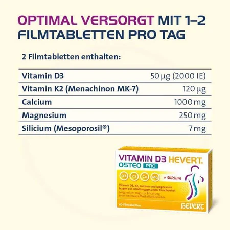 Hevert Osteo Pro – tabletki powlekane z witaminą D3, 120 tabletek powlekanych: ceny i cechy