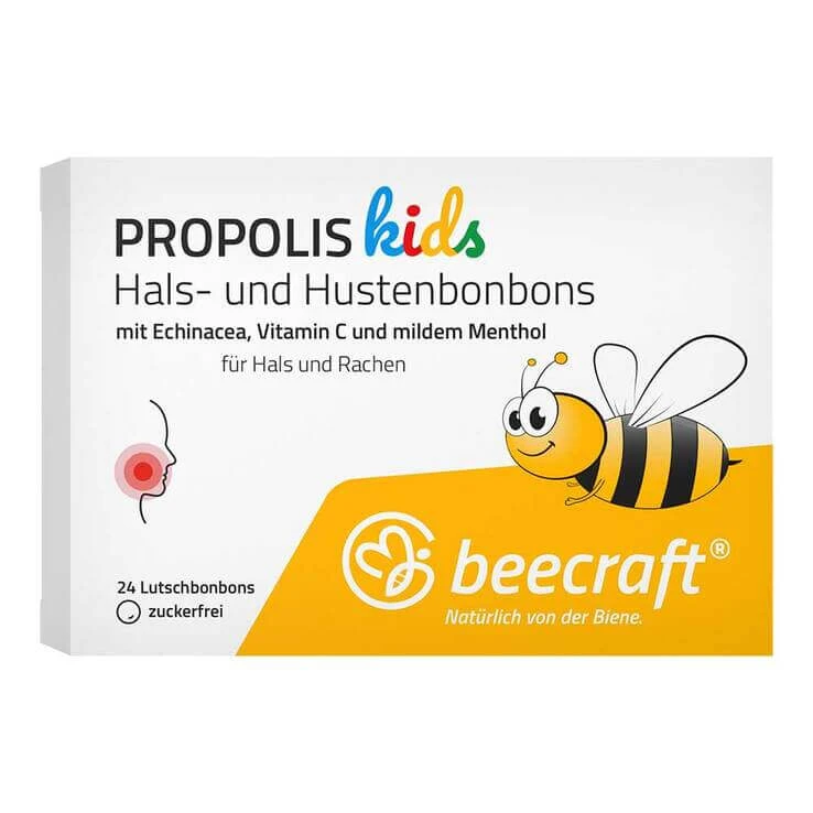 Beecraft Kids Propolis keel- en hoestpastilles, 24 pastilles
