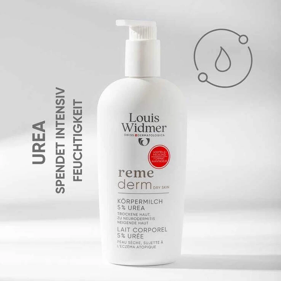Widmer Remederm – Lapte de corp pentru piele uscată, cu 5% uree, 400 ml