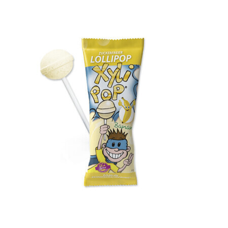 XyliPop zuckerfreier Lutscher mit Bananengeschmack, 6 g, Miradent