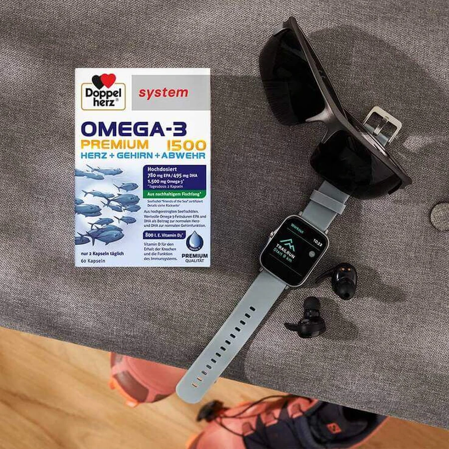 Doppelherz Omega-3 Premium 1500 system Kapseln, 3x120 St Kapseln