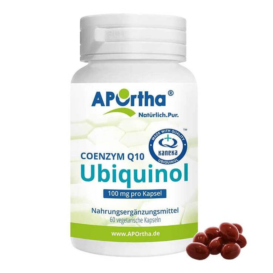 Aportha Kaneka Ubiquinol 100mg Coenzym Q10 vegetarische Kapseln, 60 St Kapseln
