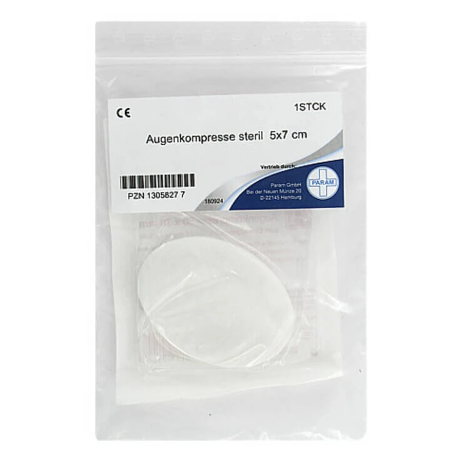 Sterile Eye Compress, 50x70 mm, for First Aid Kit, 1 compress