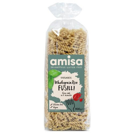 Amisa glutenvrije hele rijst fusilli, 500 g, Bio Holistic