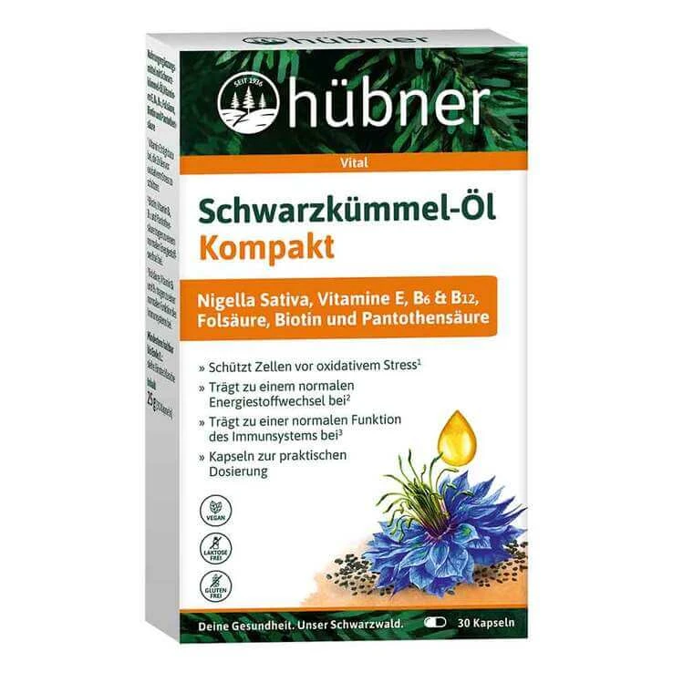 Hübner Zwarte Komijnolie Compacte Capsules, 90 capsules
