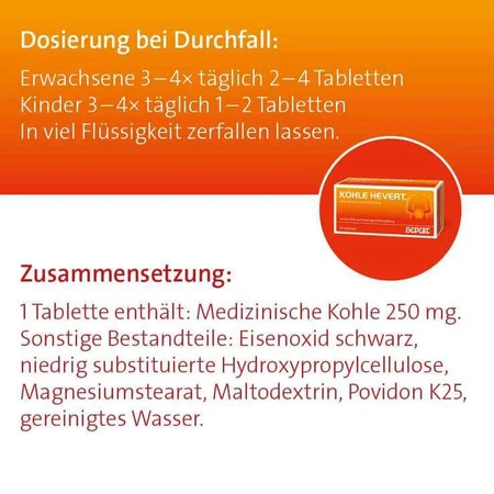Hevert-houtskooltabletten, 300 tabletten