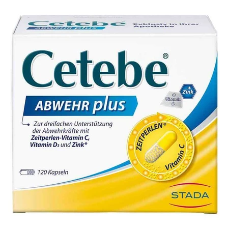 Cetebe Immune Support Plus Vitamine C + Vitamine D3 + Zink-capsules, 2 x 120 capsules