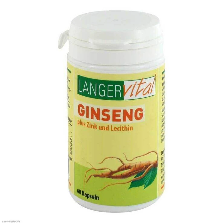 Ginseng 200 mg Lecithin Capsules, 60 Capsules