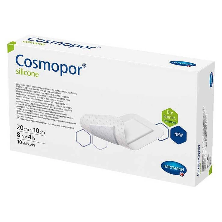 Pansament din silicon Cosmopor® 10x20 cm, pachet de 25 de pansamente