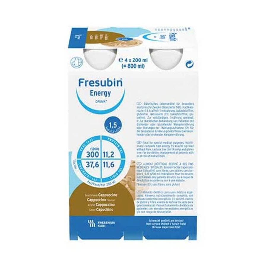 Fresubin Energy Drink Cappuccino-fles, 6 x 4 x 200 ml oplossing