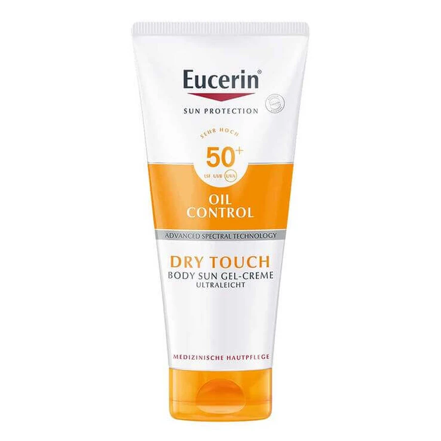 Eucerin Sun Gel-Crema Corporal Control de Grasa SPF 50+, 2 x 200 ml de crema