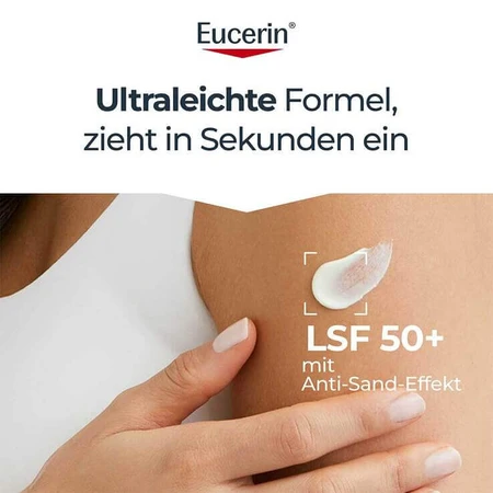 Eucerin Sun Gel-Crema Corporal Control de Grasa SPF 50+, 2 x 200 ml de crema