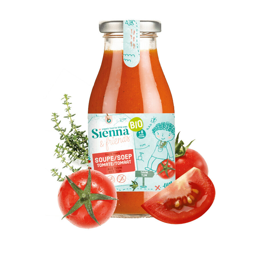 Crème de tomates bio au thym, 8 mois et +, 260 g, Sienna & friends