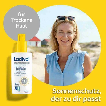 Spray solaire Ladival pour peaux sèches SPF 50+, lot de 2 flacons de 150 ml