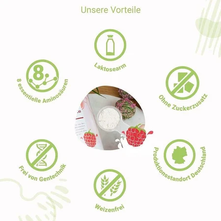 For You – izolat de proteine din zer, pudră cu aromă de iaurt și zmeură, 600 g pudră