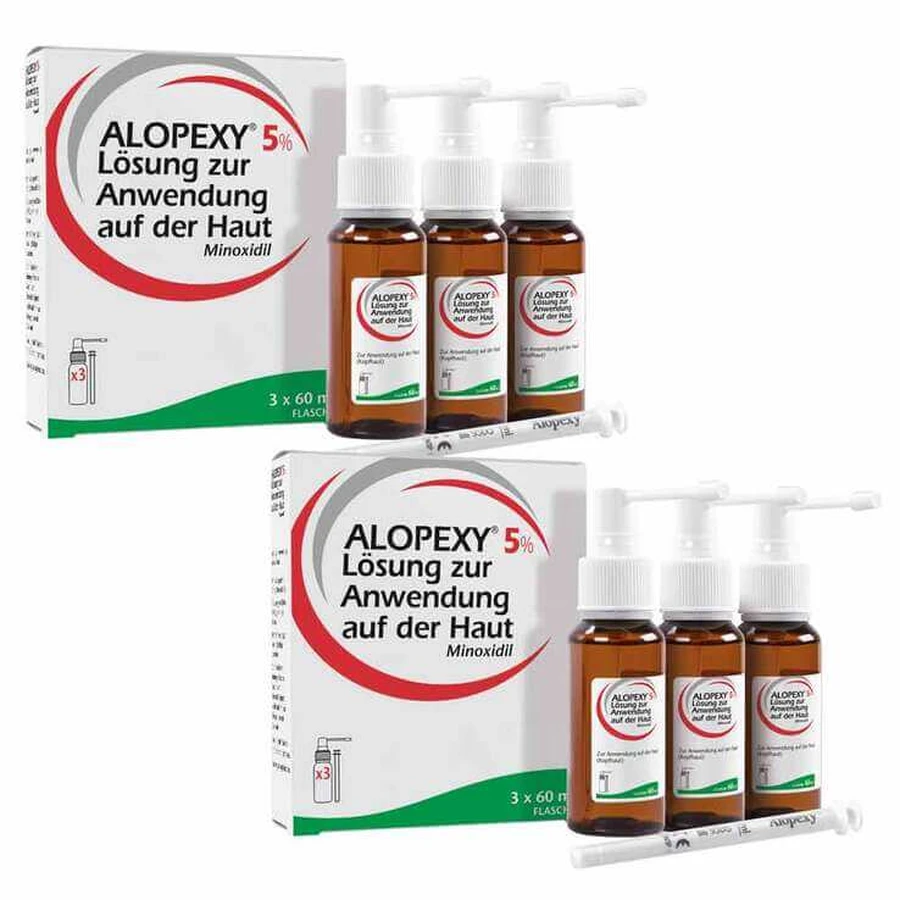 Alopexy 5% oplossing, 3 x 60 ml oplossing