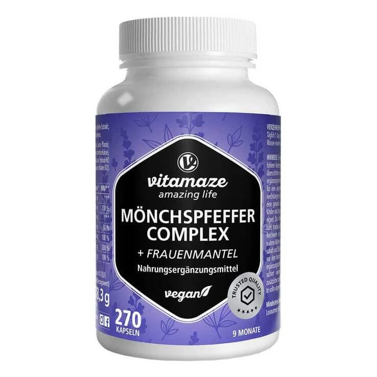 Kuisboomcomplex, Vrouwsmantel, Vitamine C, Foliumzuur, 270 capsules