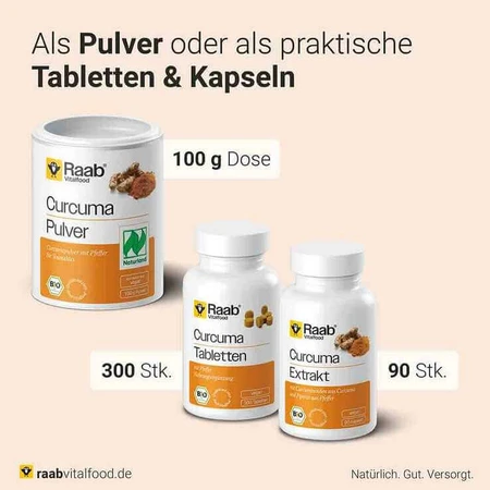 Raab Vitalfood Organic Turmeric Extract Capsules, 90 capsules