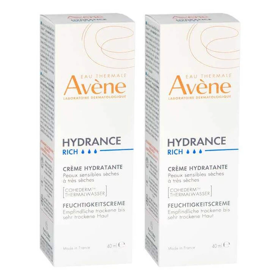 Avene Hydrance Rich Moisturizing Cream, 2x40 ml cream