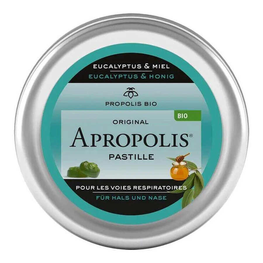 Propolis Apropolis-zuigtabletten met eucalyptus en honing, 40 g zuigtabletten