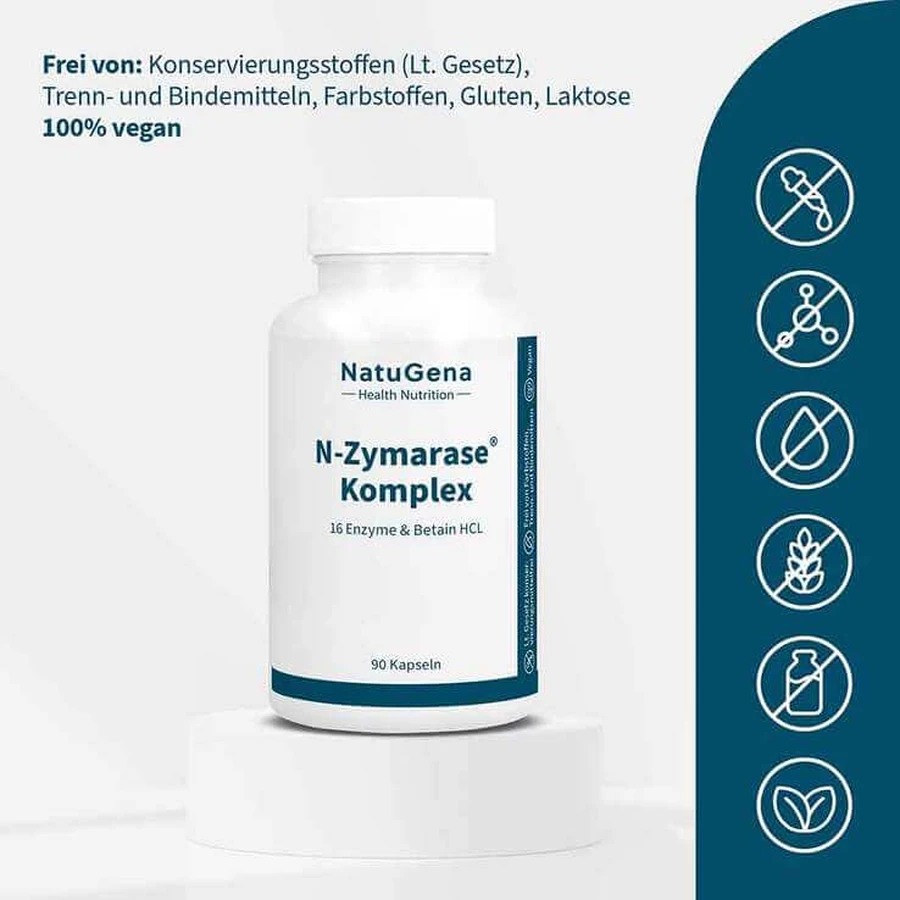 N-Zymarase Komplex Enzyme + Betain HCL Kapseln, 90 St Kapseln