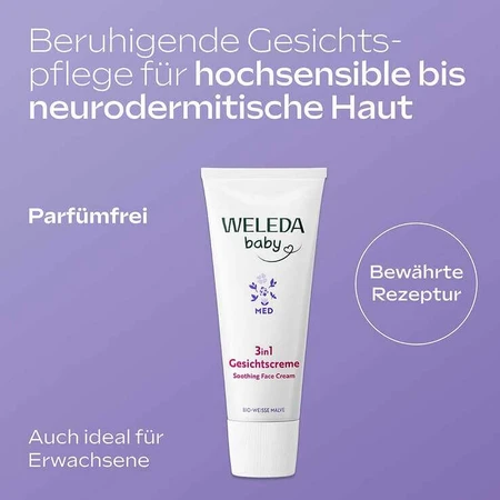 Weleda baby 3 în 1 Cremă de față cu nalbă albă, 50 ml Cremă