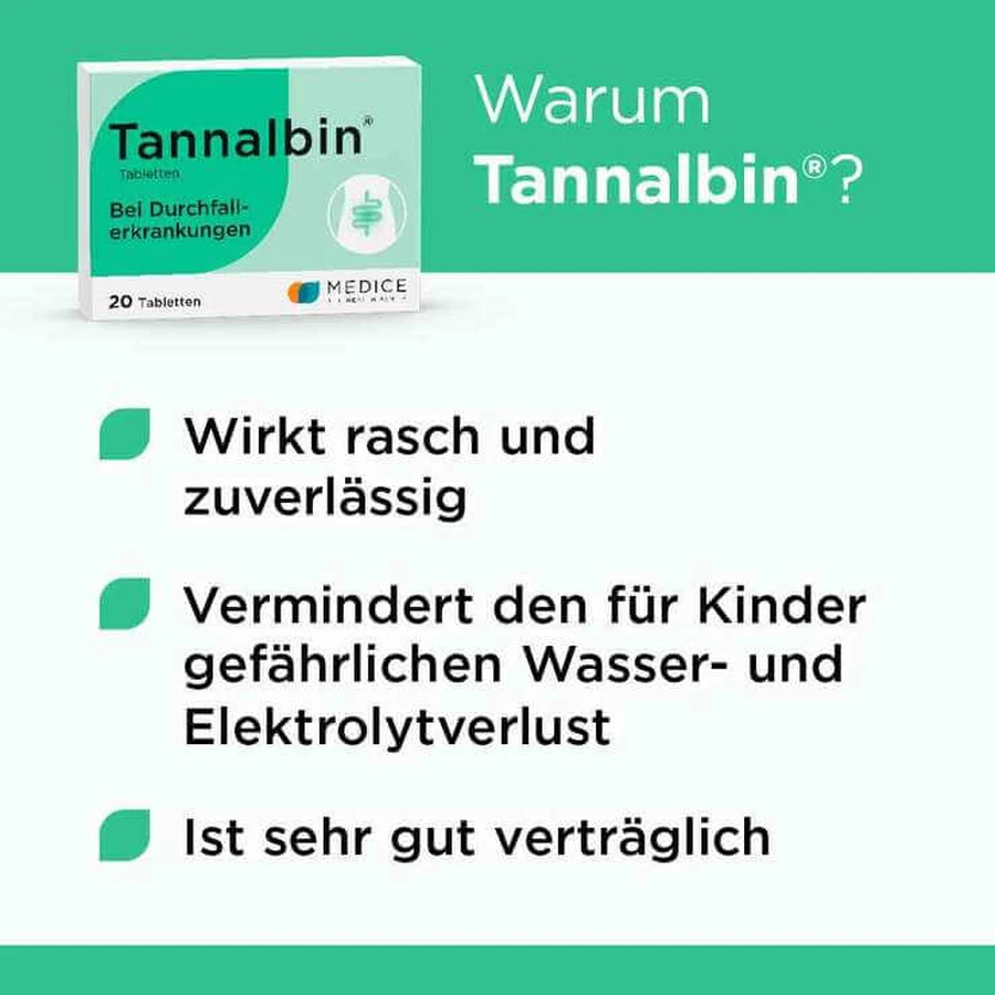 Tannalbin® Compresse contro la diarrea, 20 compresse