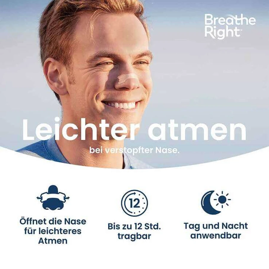 Breathe Better Breathe Right Nasal Strips, Regular, Clear, 10 Strips