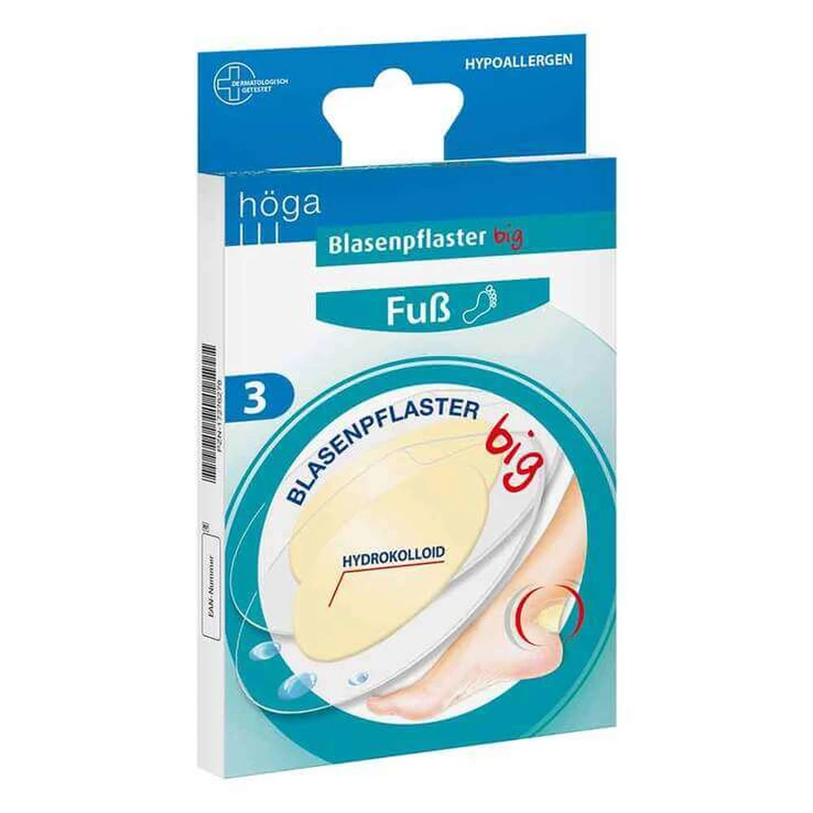höga Blasenpflaster Fuß big 9,6 x 6,6 cm, 3 St Pflaster